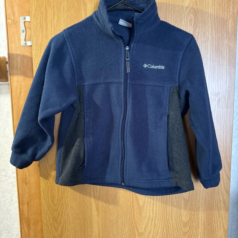 Boys Columbia Navy Blue Fleece Jacket Size 8